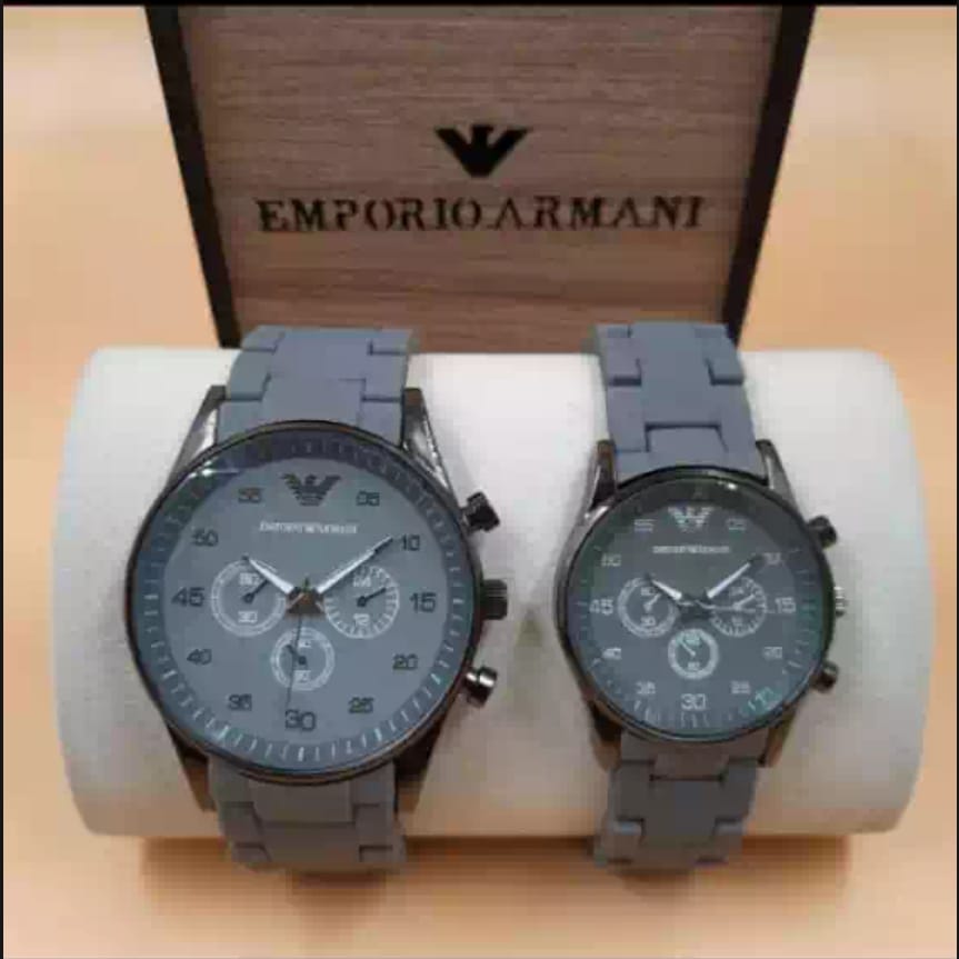 Couple Watch Grey Armani Fashion House