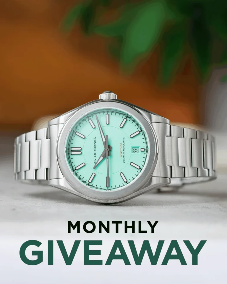 Astor+Banks Fortitude Pro Mint Green Watch Giveaway Winner Announced; April Edox Dive Watch Giveaway Underway