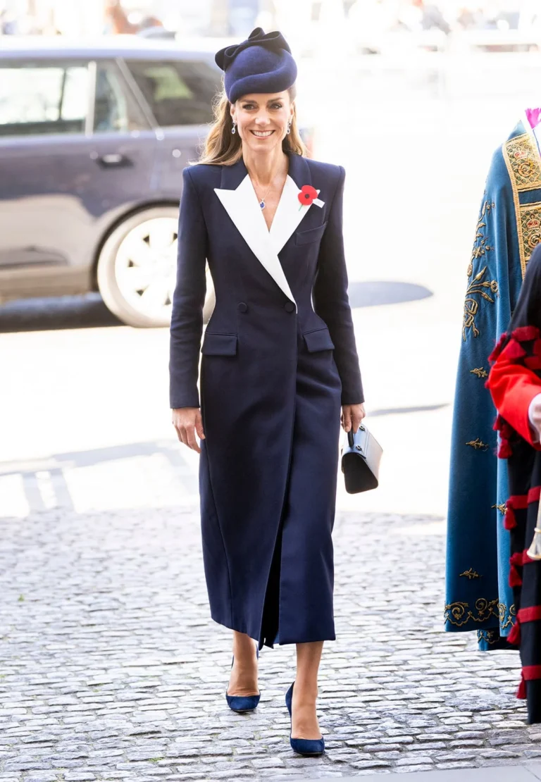 Catherine Princess of Wales Joins Commemorations at Westminster Abbey for ANZAC Day Service in Tailored Alexander McQueen Ensemble