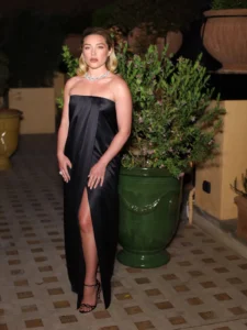 Florence Pugh Showcases Minimalist Elegance in Saint Laurent at Bvlgari High Jewelry Event in Rome