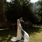 Rosie Wore Divine Atelier For Her Pastel Colour, Garden Party Inspired Wedding at Brinkburn Priory