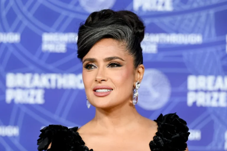 Salma Hayek Elevates the "Quiet Silver" Trend with Regal Updo at Breakthrough Prize Ceremony