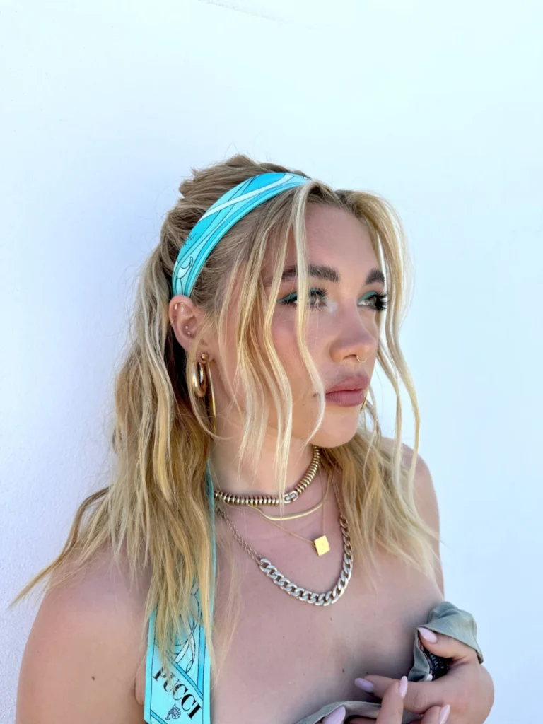 Florence Pugh’s Bold Blue Eye Makeup Ushers in the Summer Season with a Splash of Color