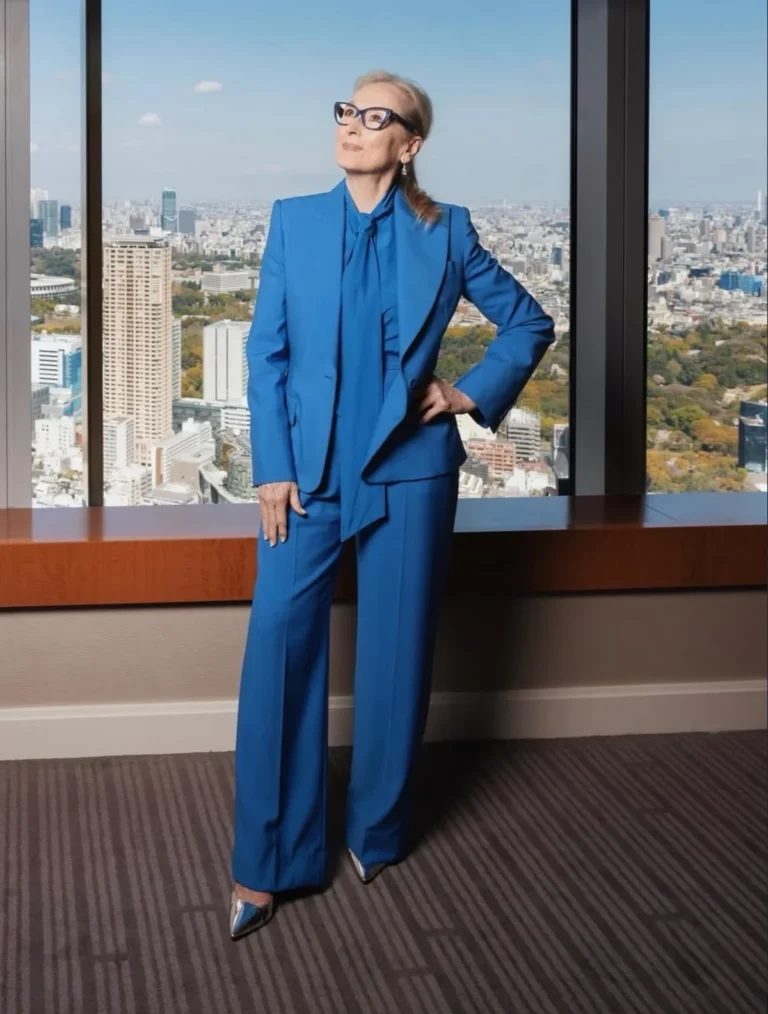 Meryl Streep Debuts Custom Cerulean McQueen Tailoring During The Devil Wears Prada 2 Tokyo Press Tour