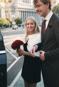 A New York City Hall Wedding and Keens Steakhouse Reception with Two Iconic Bridal Looks
