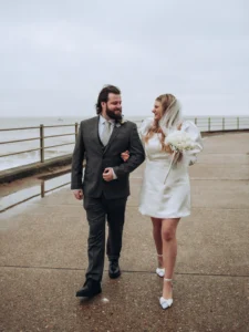 Libby and Charlie’s Intimate Minimalist & 1960s Inspired December Wedding