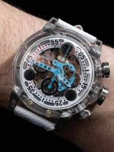 The B.R.M MK-44 Polished White Dial Light Blue: A Fusion of Racing Prowess and Innovative Materials