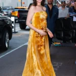 Anne Hathaway Wore Lela Rose For ‘The Odyssey’ Press Junket