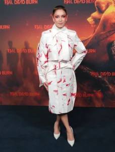 Luciane Buchanan Attends Evil Dead Burn Fan Event in Los Angeles Wearing Saaku by Maryam Yazdanpanah