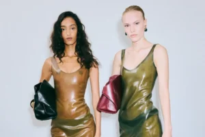 Ferragamo Subverts Wartime Utility With Fetishistic Rubber and 1940s Tailoring at Milan Fashion Week