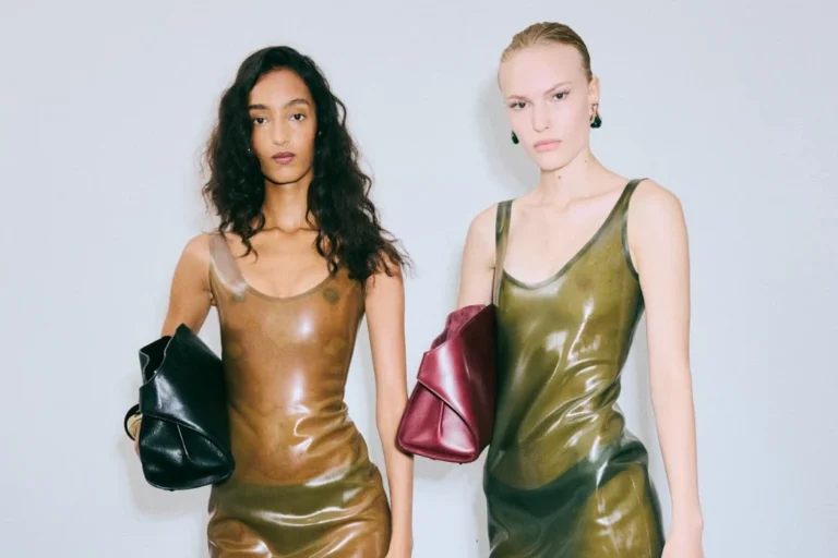 Ferragamo Subverts Wartime Utility With Fetishistic Rubber and 1940s Tailoring at Milan Fashion Week